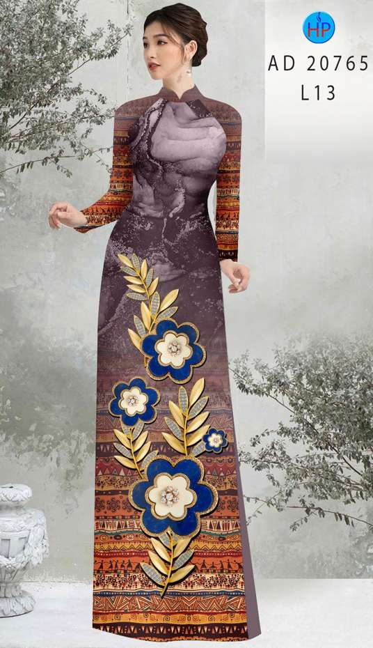 Vải Áo Dài Hoa In 3D Độc Đáo AD 20765 44 Vải Áo Dài Hoa In 3D Độc Đáo AD 20765