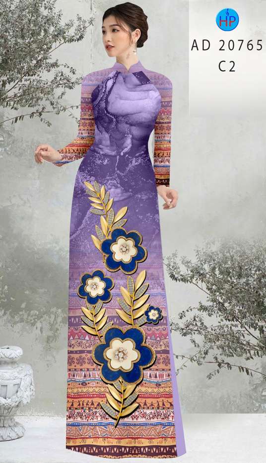 Vải Áo Dài Hoa In 3D Độc Đáo AD 20765 42 Vải Áo Dài Hoa In 3D Độc Đáo AD 20765