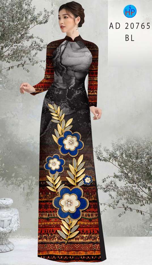 Vải Áo Dài Hoa In 3D Độc Đáo AD 20765 45 Vải Áo Dài Hoa In 3D Độc Đáo AD 20765