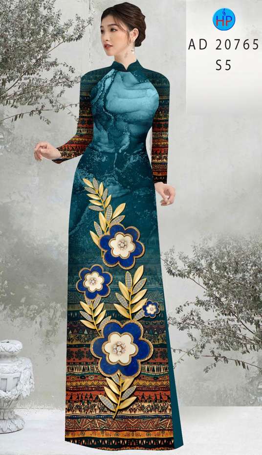 Vải Áo Dài Hoa In 3D Độc Đáo AD 20765 48 Vải Áo Dài Hoa In 3D Độc Đáo AD 20765