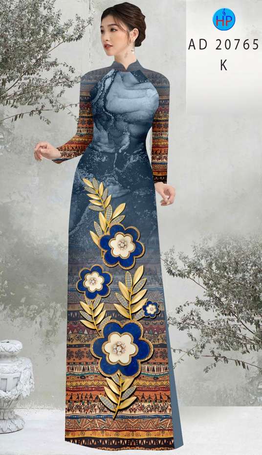 Vải Áo Dài Hoa In 3D Độc Đáo AD 20765 51 Vải Áo Dài Hoa In 3D Độc Đáo AD 20765