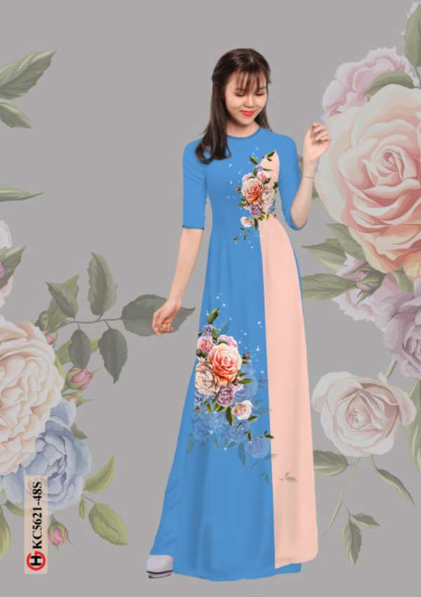 Vải Áo Dài Hoa Hồng Độc Đáo AD KC5621 37 Vải Áo Dài Hoa Hồng Độc Đáo AD KC5621
