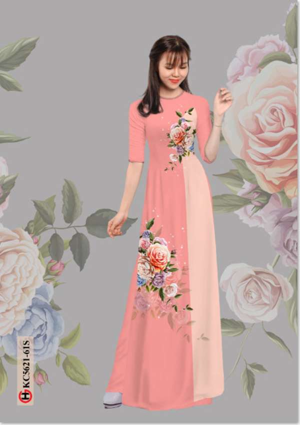 Vải Áo Dài Hoa Hồng Độc Đáo AD KC5621 41 Vải Áo Dài Hoa Hồng Độc Đáo AD KC5621