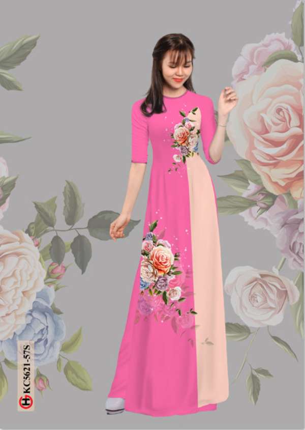 Vải Áo Dài Hoa Hồng Độc Đáo AD KC5621 39 Vải Áo Dài Hoa Hồng Độc Đáo AD KC5621