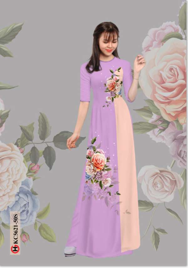 Vải Áo Dài Hoa Hồng Độc Đáo AD KC5621 38 Vải Áo Dài Hoa Hồng Độc Đáo AD KC5621