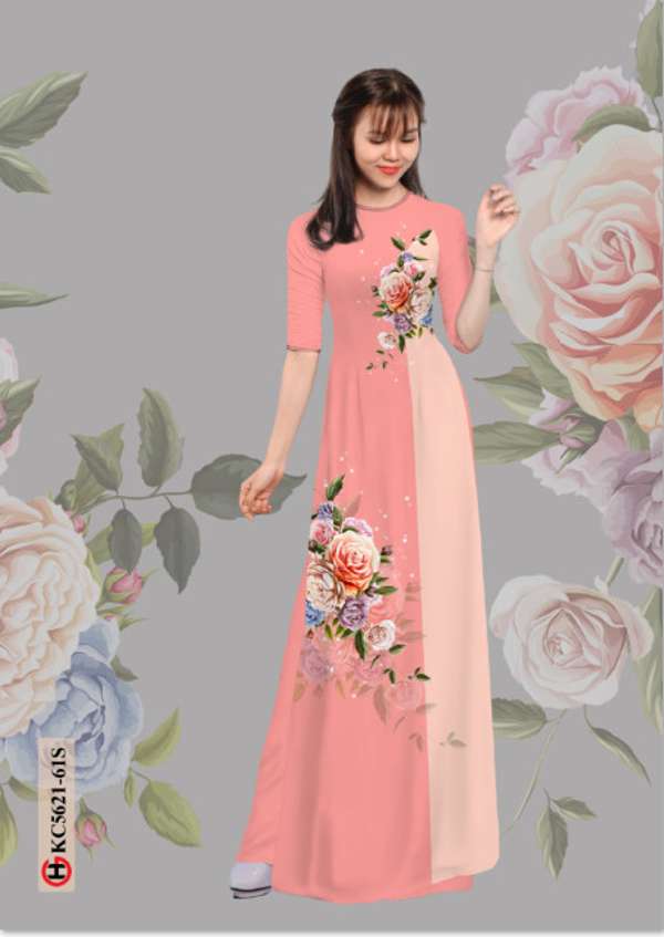 Vải Áo Dài Hoa Hồng Độc Đáo AD KC5621 42 Vải Áo Dài Hoa Hồng Độc Đáo AD KC5621