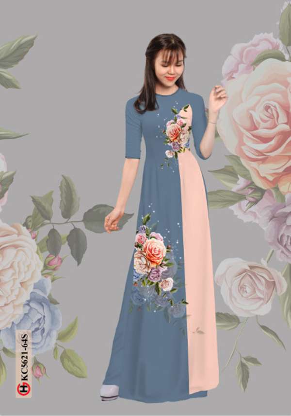 Vải Áo Dài Hoa Hồng Độc Đáo AD KC5621 43 Vải Áo Dài Hoa Hồng Độc Đáo AD KC5621