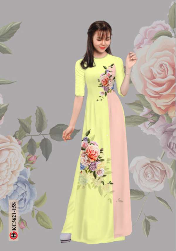 Vải Áo Dài Hoa Hồng Độc Đáo AD KC5621 46 Vải Áo Dài Hoa Hồng Độc Đáo AD KC5621