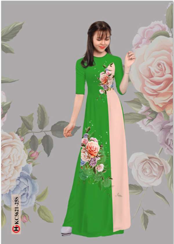 Vải Áo Dài Hoa Hồng Độc Đáo AD KC5621 49 Vải Áo Dài Hoa Hồng Độc Đáo AD KC5621