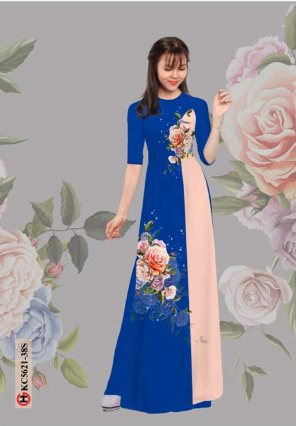 Vải Áo Dài Hoa Hồng Độc Đáo AD KC5621 51 Vải Áo Dài Hoa Hồng Độc Đáo AD KC5621