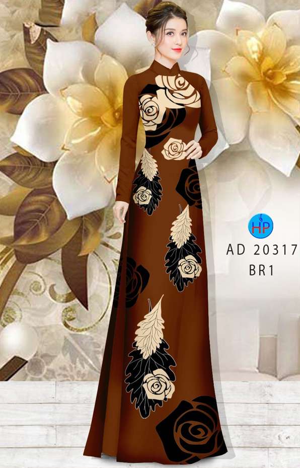 Vải Áo Dài Hoa Hồng Mới Ra AD 20317 40 Vải Áo Dài Hoa Hồng Mới Ra AD 20317