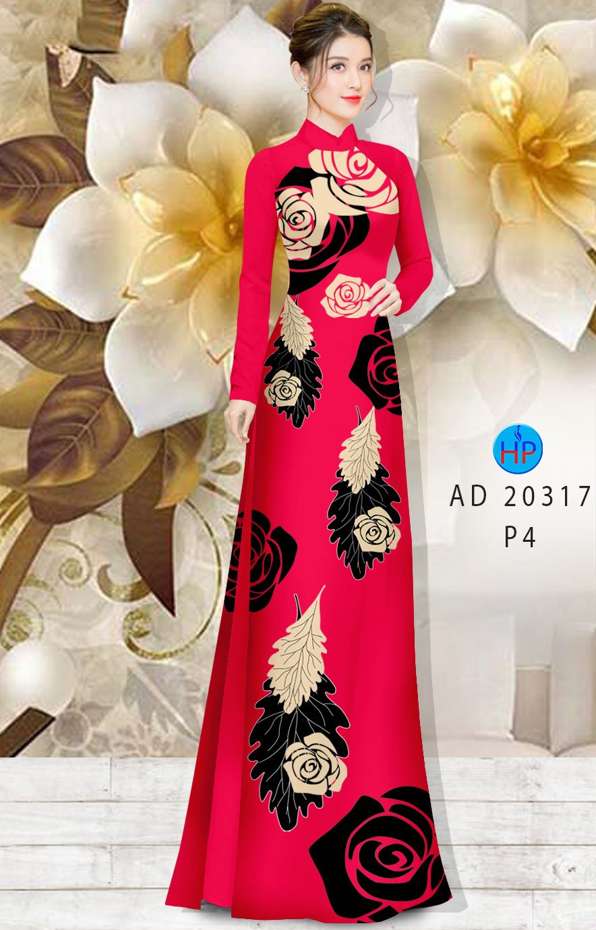 Vải Áo Dài Hoa Hồng Mới Ra AD 20317 48 Vải Áo Dài Hoa Hồng Mới Ra AD 20317