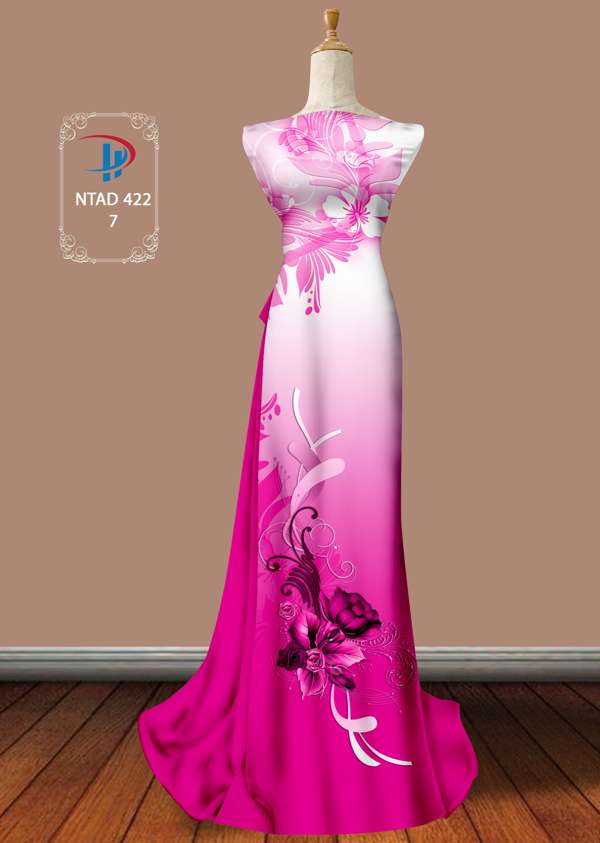 Vải Áo Dài Hoa Hồng Thiết Kế 2021 AD NTAD422 65 Vải Áo Dài Hoa Hồng Thiết Kế 2021 AD NTAD422