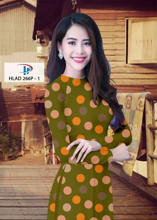 Vải Áo Dài Chấm Bi Độc Đáo AD HLAD266P 55 Vải Áo Dài Chấm Bi Độc Đáo AD HLAD266P