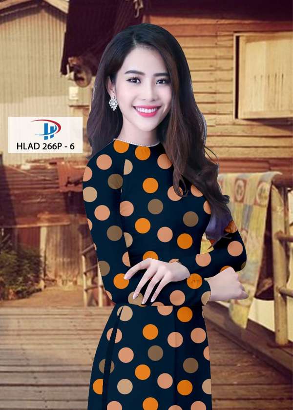 Vải Áo Dài Chấm Bi Độc Đáo AD HLAD266P 60 Vải Áo Dài Chấm Bi Độc Đáo AD HLAD266P
