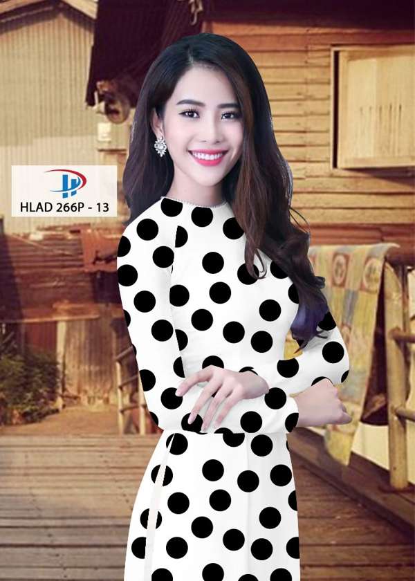 Vải Áo Dài Chấm Bi Độc Đáo AD HLAD266P 68 Vải Áo Dài Chấm Bi Độc Đáo AD HLAD266P