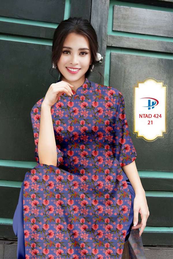 Vải Áo Dài Hoa Đều Thiết Kế 2021 AD NTAD424 62 Vải Áo Dài Hoa Đều Thiết Kế 2021 AD NTAD424