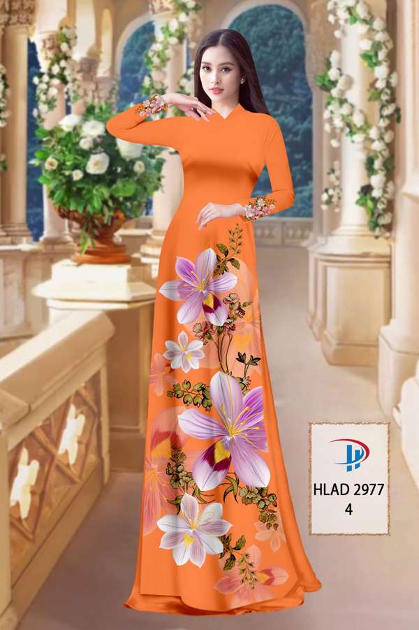 Vải Áo Dài Hoa In 3D Độc Đáo AD HLAD2977 58 Vải Áo Dài Hoa In 3D Độc Đáo AD HLAD2977