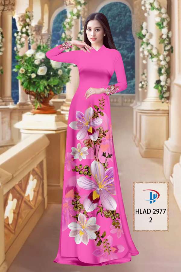 Vải Áo Dài Hoa In 3D Độc Đáo AD HLAD2977 56 Vải Áo Dài Hoa In 3D Độc Đáo AD HLAD2977