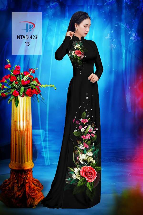 Vải Áo Dài Hoa Hồng Thiết Kế 2021 AD NTAD423 53 Vải Áo Dài Hoa Hồng Thiết Kế 2021 AD NTAD423