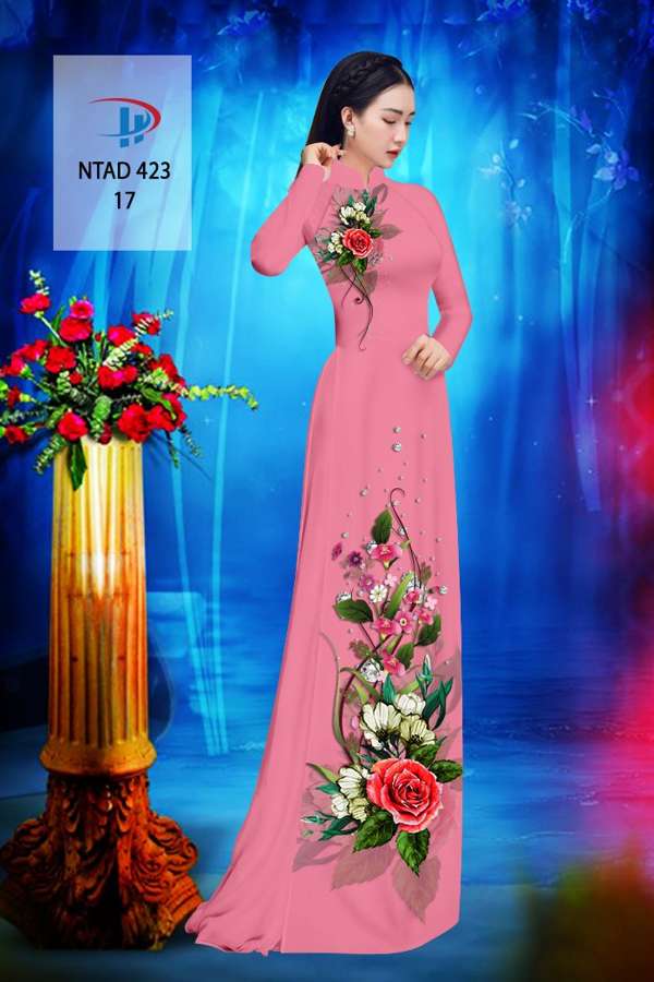 Vải Áo Dài Hoa Hồng Thiết Kế 2021 AD NTAD423 57 Vải Áo Dài Hoa Hồng Thiết Kế 2021 AD NTAD423