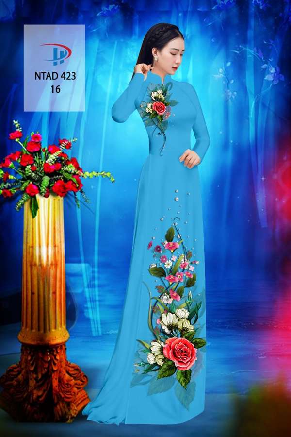 Vải Áo Dài Hoa Hồng Thiết Kế 2021 AD NTAD423 56 Vải Áo Dài Hoa Hồng Thiết Kế 2021 AD NTAD423