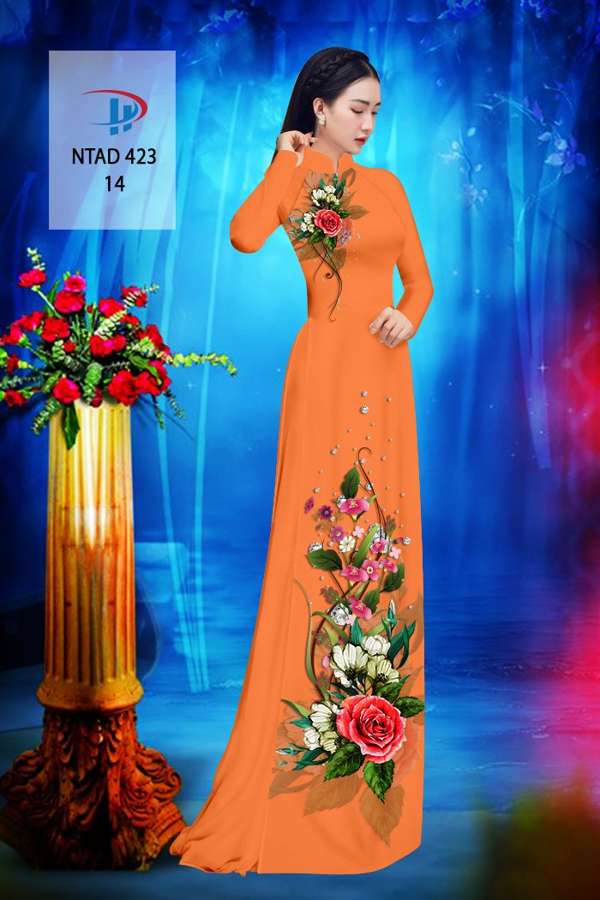 Vải Áo Dài Hoa Hồng Thiết Kế 2021 AD NTAD423 54 Vải Áo Dài Hoa Hồng Thiết Kế 2021 AD NTAD423