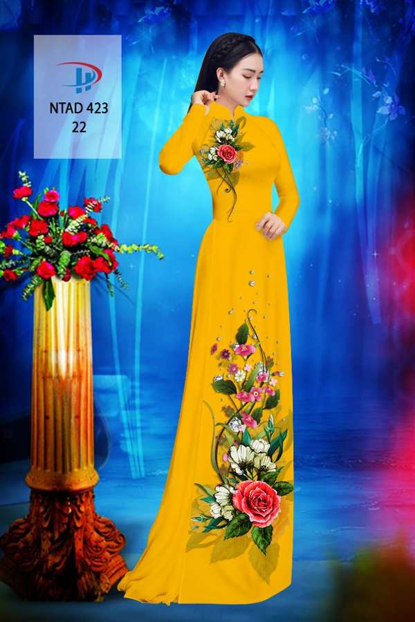 Vải Áo Dài Hoa Hồng Thiết Kế 2021 AD NTAD423 63 Vải Áo Dài Hoa Hồng Thiết Kế 2021 AD NTAD423