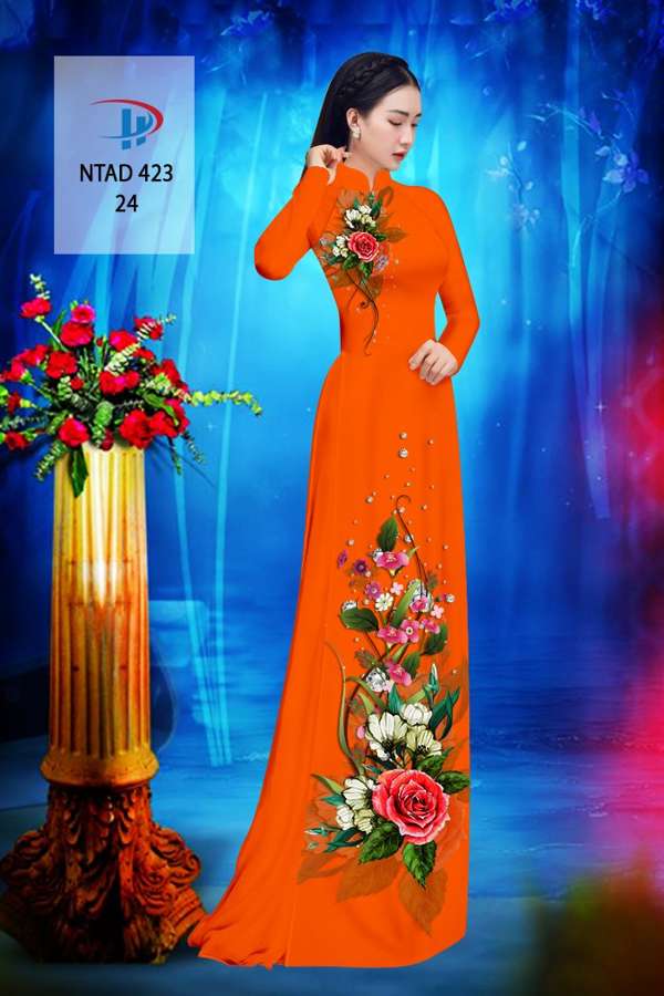 Vải Áo Dài Hoa Hồng Thiết Kế 2021 AD NTAD423 65 Vải Áo Dài Hoa Hồng Thiết Kế 2021 AD NTAD423