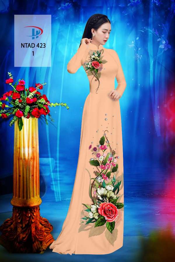 Vải Áo Dài Hoa Hồng Thiết Kế 2021 AD NTAD423 67 Vải Áo Dài Hoa Hồng Thiết Kế 2021 AD NTAD423