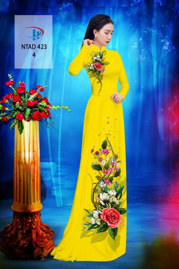 Vải Áo Dài Hoa Hồng Thiết Kế 2021 AD NTAD423 68 Vải Áo Dài Hoa Hồng Thiết Kế 2021 AD NTAD423