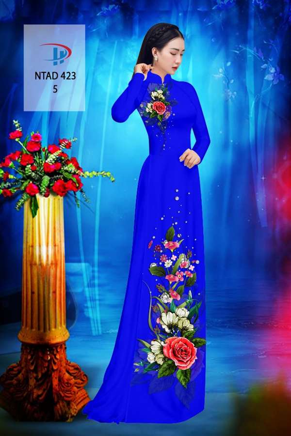 Vải Áo Dài Hoa Hồng Thiết Kế 2021 AD NTAD423 69 Vải Áo Dài Hoa Hồng Thiết Kế 2021 AD NTAD423