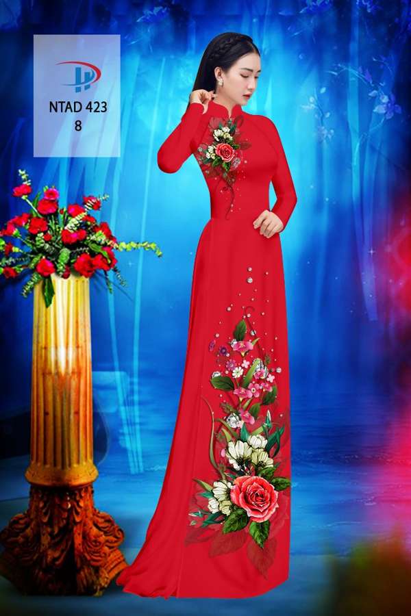 Vải Áo Dài Hoa Hồng Thiết Kế 2021 AD NTAD423 72 Vải Áo Dài Hoa Hồng Thiết Kế 2021 AD NTAD423