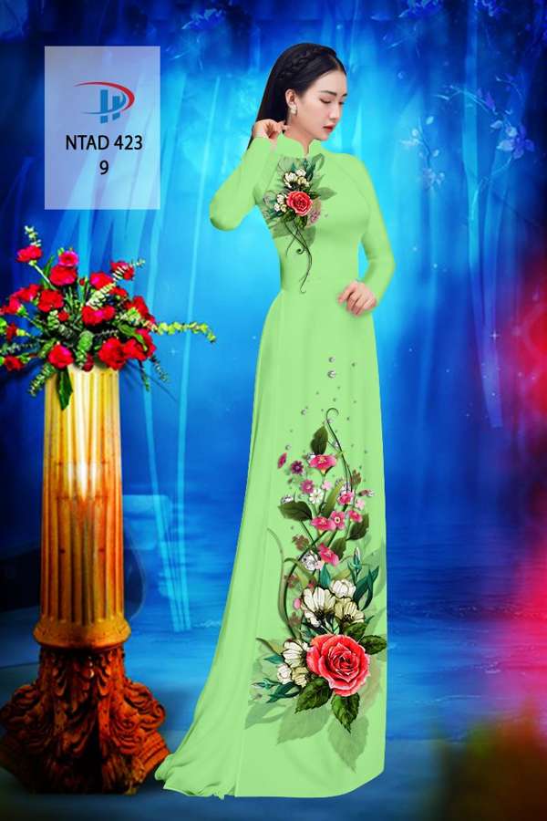 Vải Áo Dài Hoa Hồng Thiết Kế 2021 AD NTAD423 73 Vải Áo Dài Hoa Hồng Thiết Kế 2021 AD NTAD423