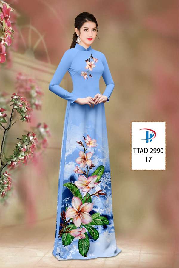 Vải Áo Dài Hoa Sứ Độc Đáo AD TTAD2990