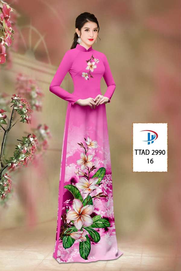 Vải Áo Dài Hoa Sứ Độc Đáo AD TTAD2990