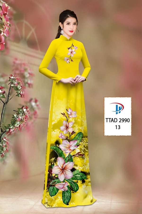 Vải Áo Dài Hoa Sứ Độc Đáo AD TTAD2990