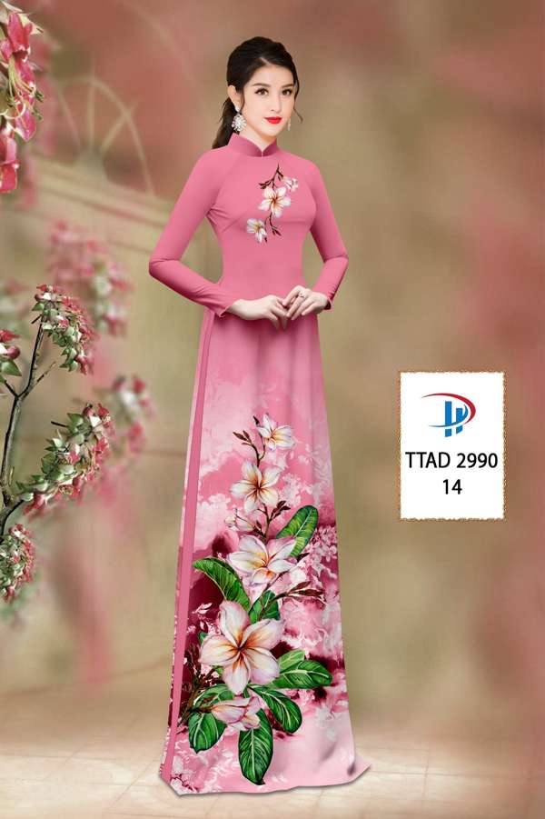 Vải Áo Dài Hoa Sứ Độc Đáo AD TTAD2990