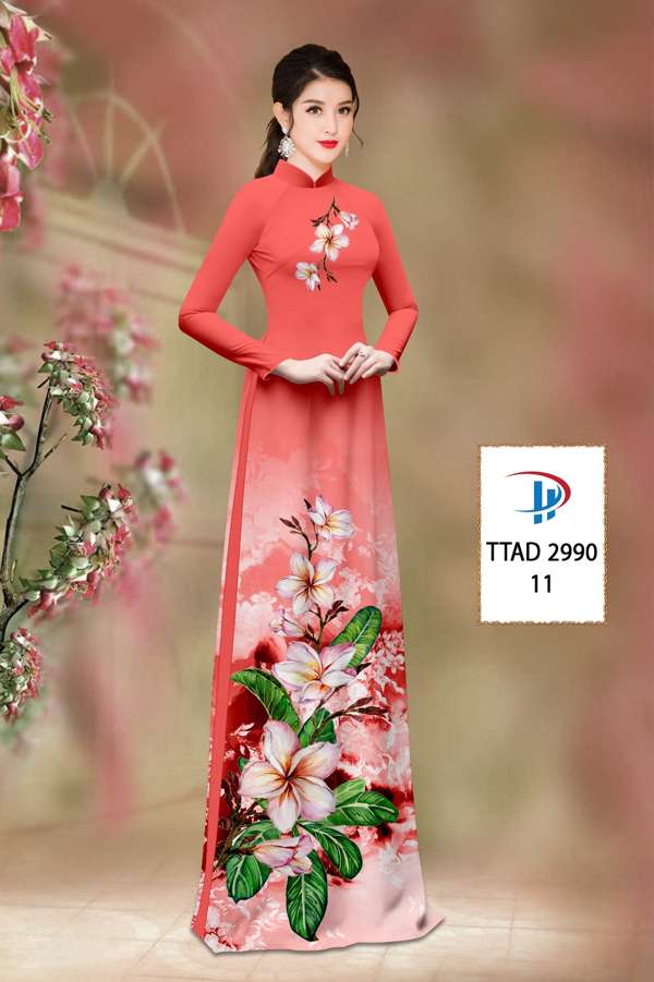Vải Áo Dài Hoa Sứ Độc Đáo AD TTAD2990
