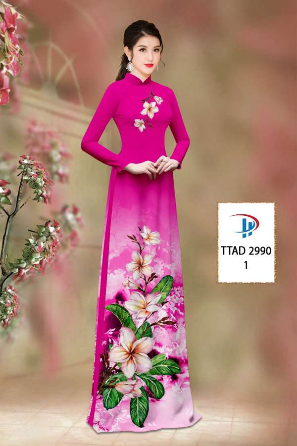 Vải Áo Dài Hoa Sứ Độc Đáo AD TTAD2990
