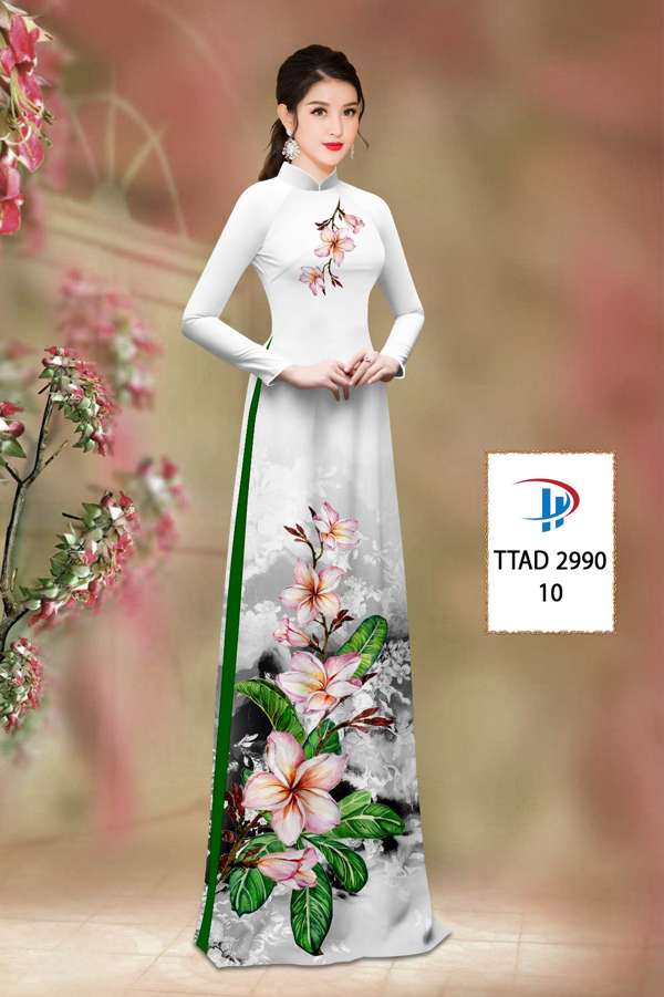 Vải Áo Dài Hoa Sứ Độc Đáo AD TTAD2990
