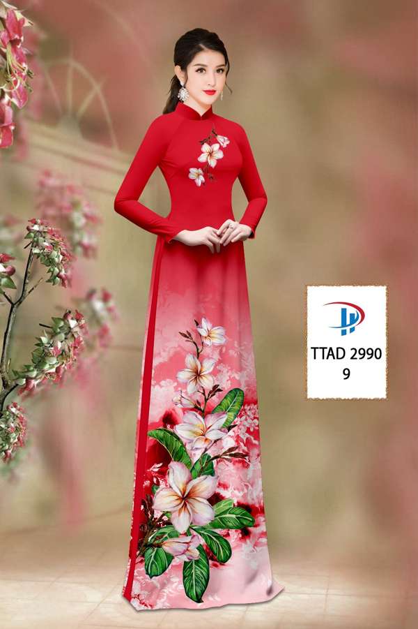 Vải Áo Dài Hoa Sứ Độc Đáo AD TTAD2990