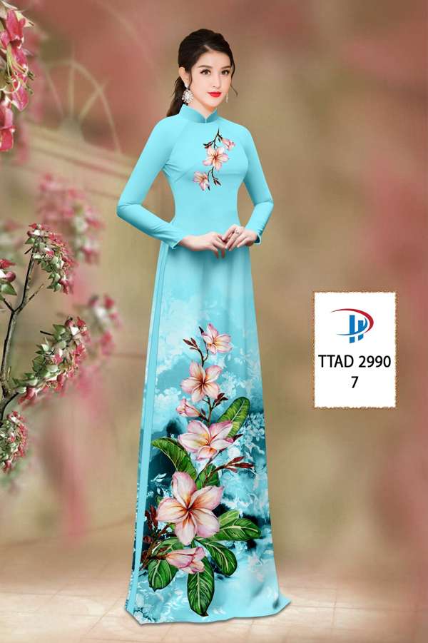 Vải Áo Dài Hoa Sứ Độc Đáo AD TTAD2990