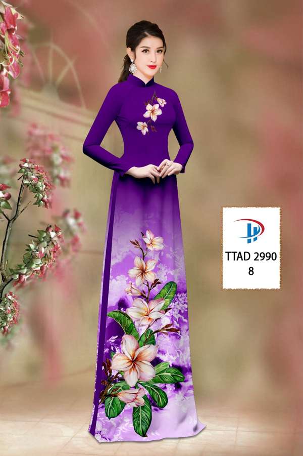 Vải Áo Dài Hoa Sứ Độc Đáo AD TTAD2990