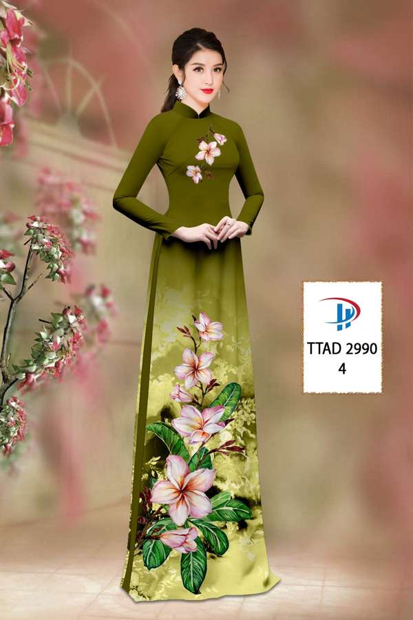 Vải Áo Dài Hoa Sứ Độc Đáo AD TTAD2990