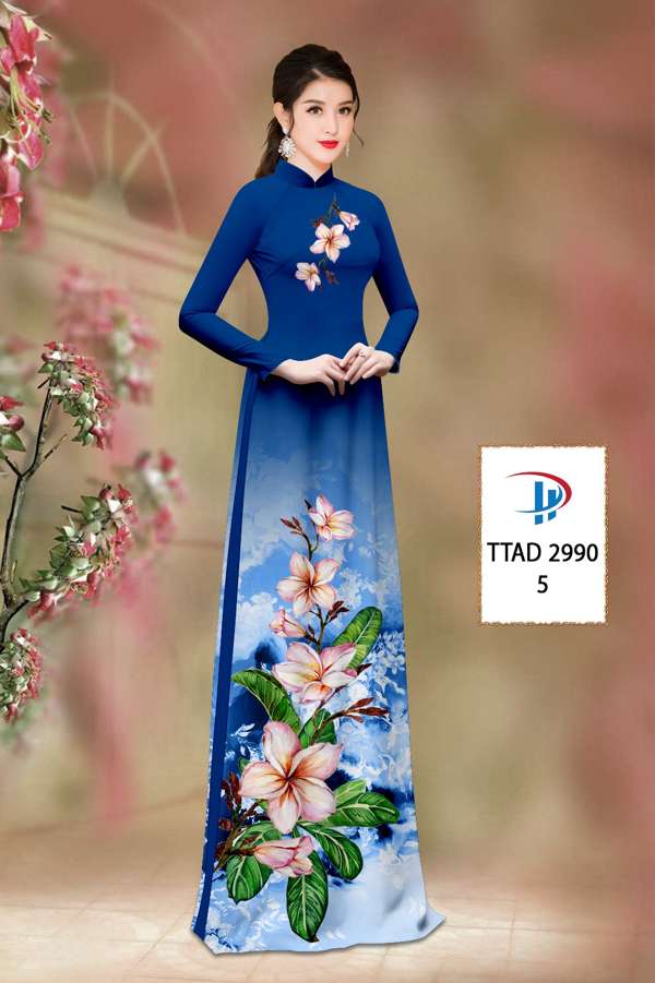 Vải Áo Dài Hoa Sứ Độc Đáo AD TTAD2990