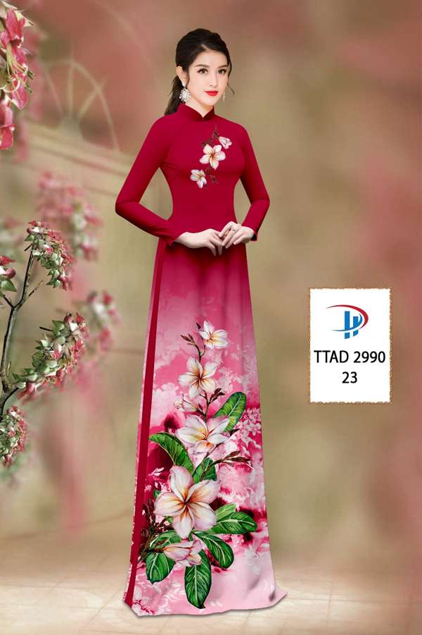 Vải Áo Dài Hoa Sứ Độc Đáo AD TTAD2990