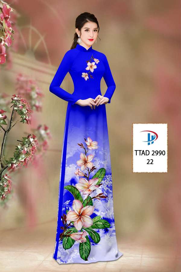 Vải Áo Dài Hoa Sứ Độc Đáo AD TTAD2990