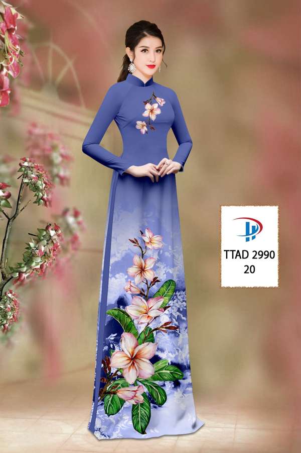 Vải Áo Dài Hoa Sứ Độc Đáo AD TTAD2990