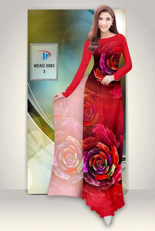 Vải Áo Dài Hoa Hồng Mới Ra AD NDAD3083 40 Vải Áo Dài Hoa Hồng Mới Ra AD NDAD3083